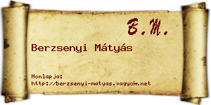 Berzsenyi Mátyás névjegykártya